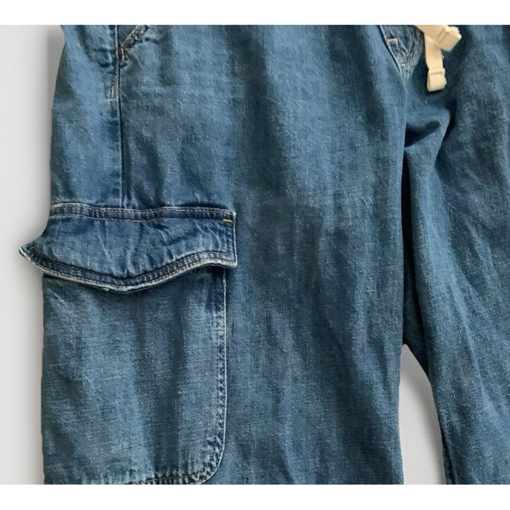 GAP Wide Leg Cargo Denim Pants in Blue - Picture 6 of 8